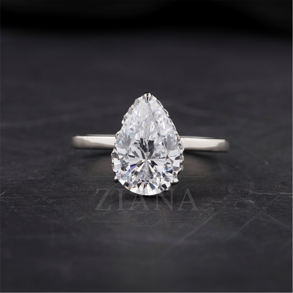Pear-Cut Solitaire Diamond Ring