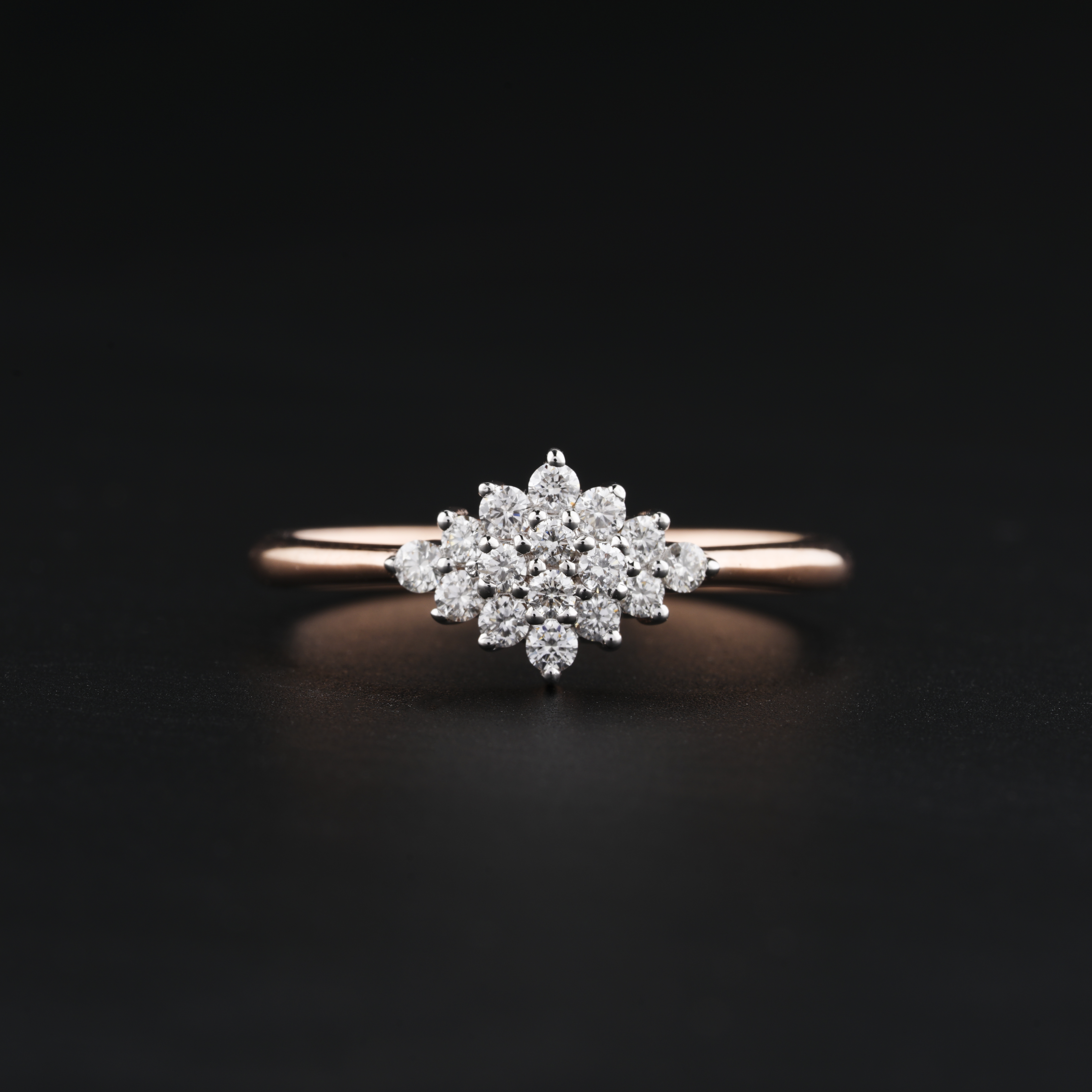 Rose Gold Diamond Cluster Ring