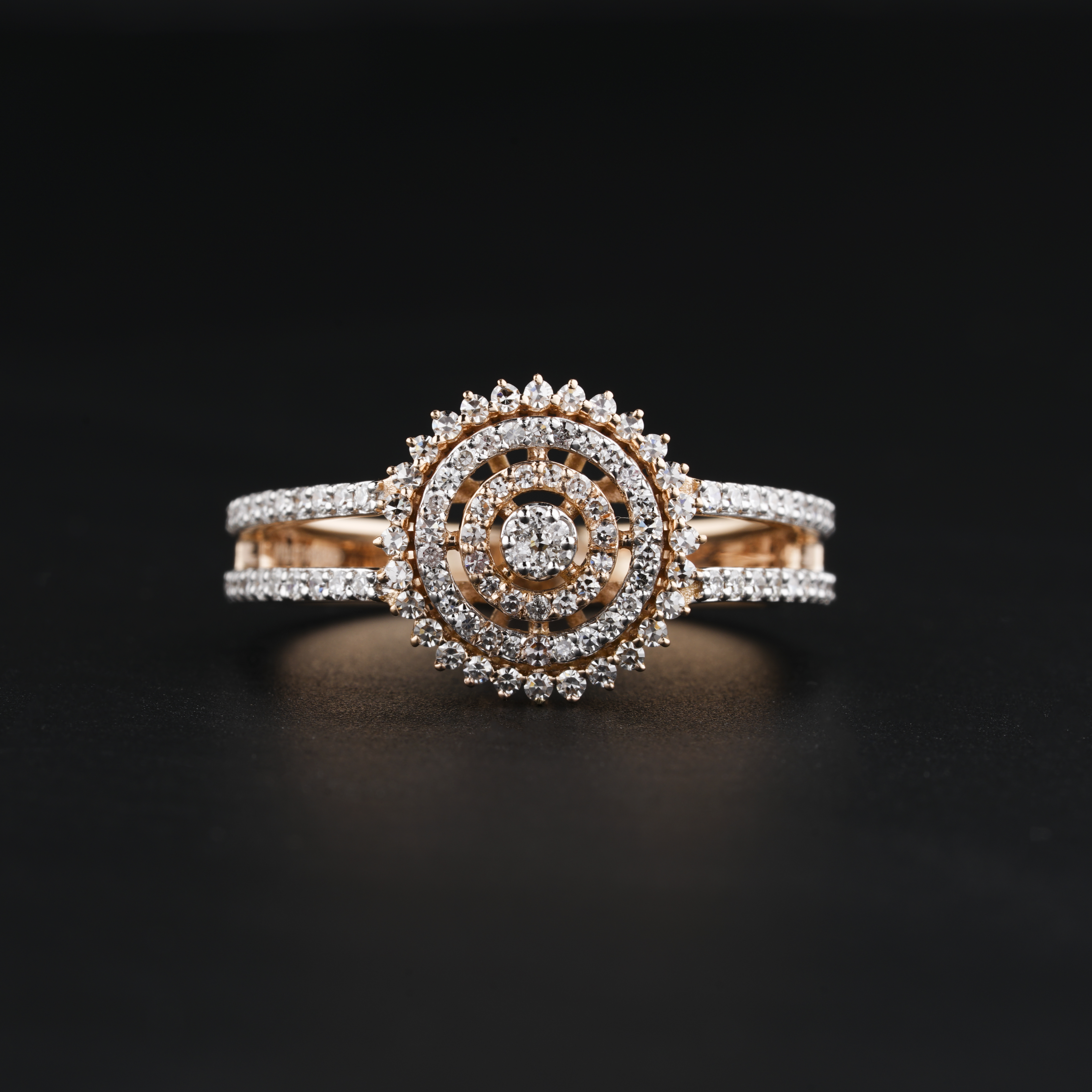 Rose Gold Diamond Halo Ring