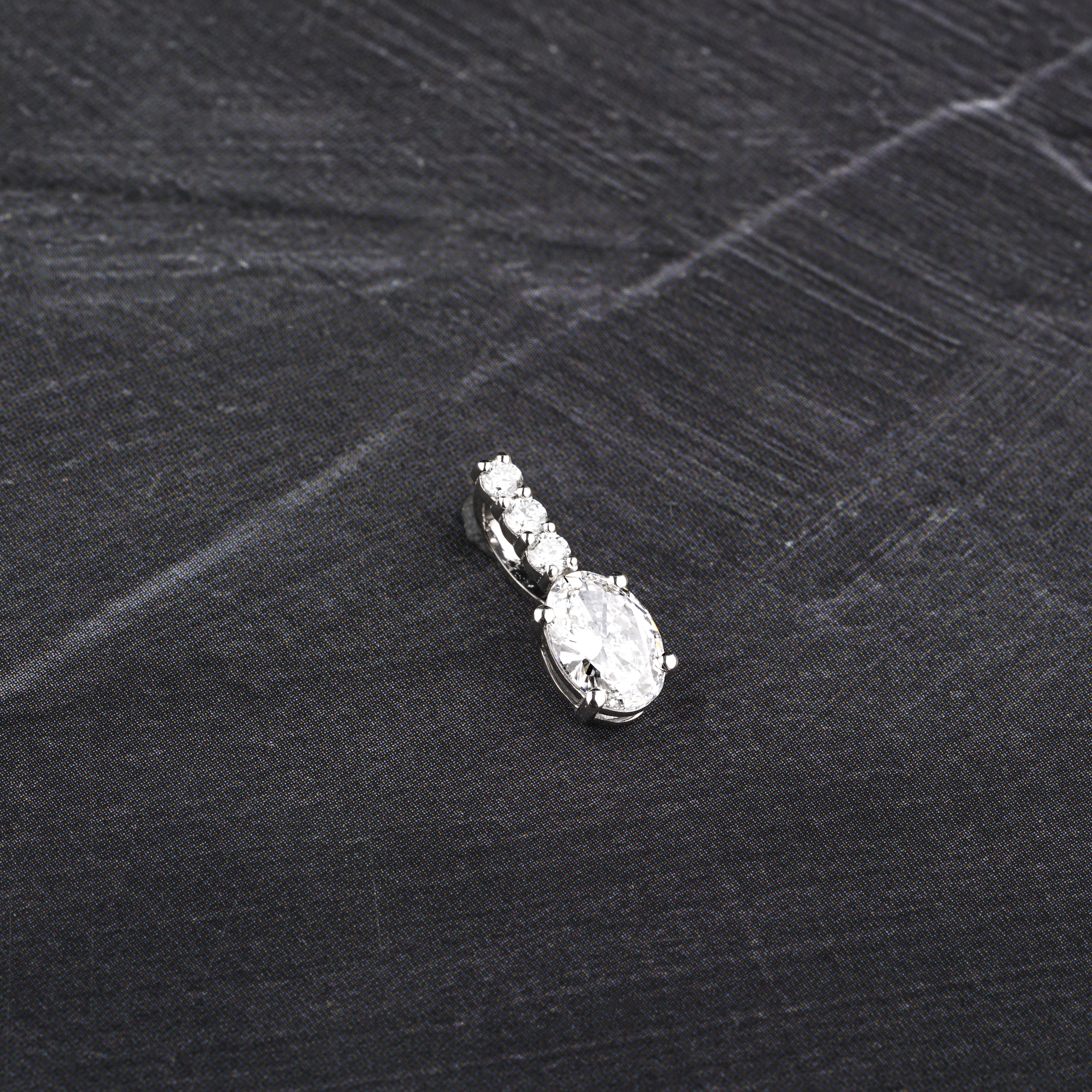 Oval-Cut Drop Diamond Pendant